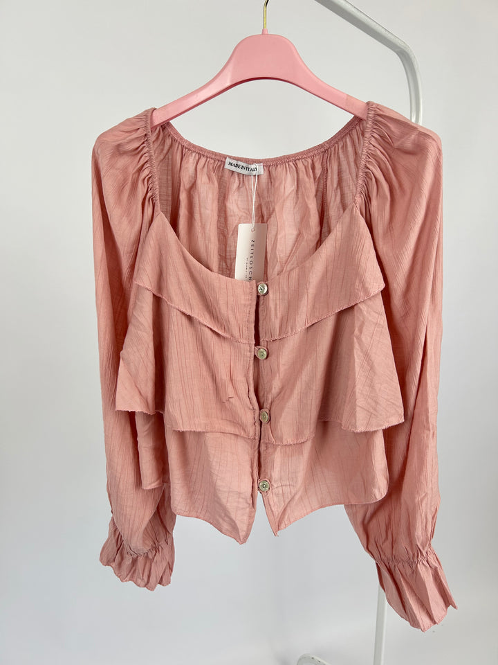 LEICHTE BLUSE AUS VISKOSE DREAMY ALTROSA EINHEITSGRÖSSE (B-WARE)