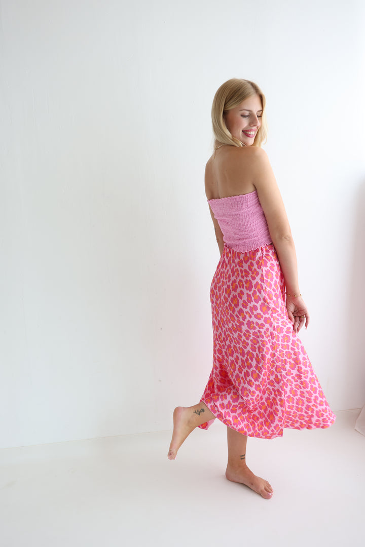 Langer Rock mit Leoprint Lion