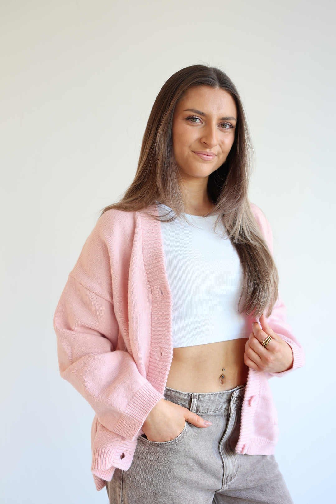 Oversize Cardigan Casual Pastell