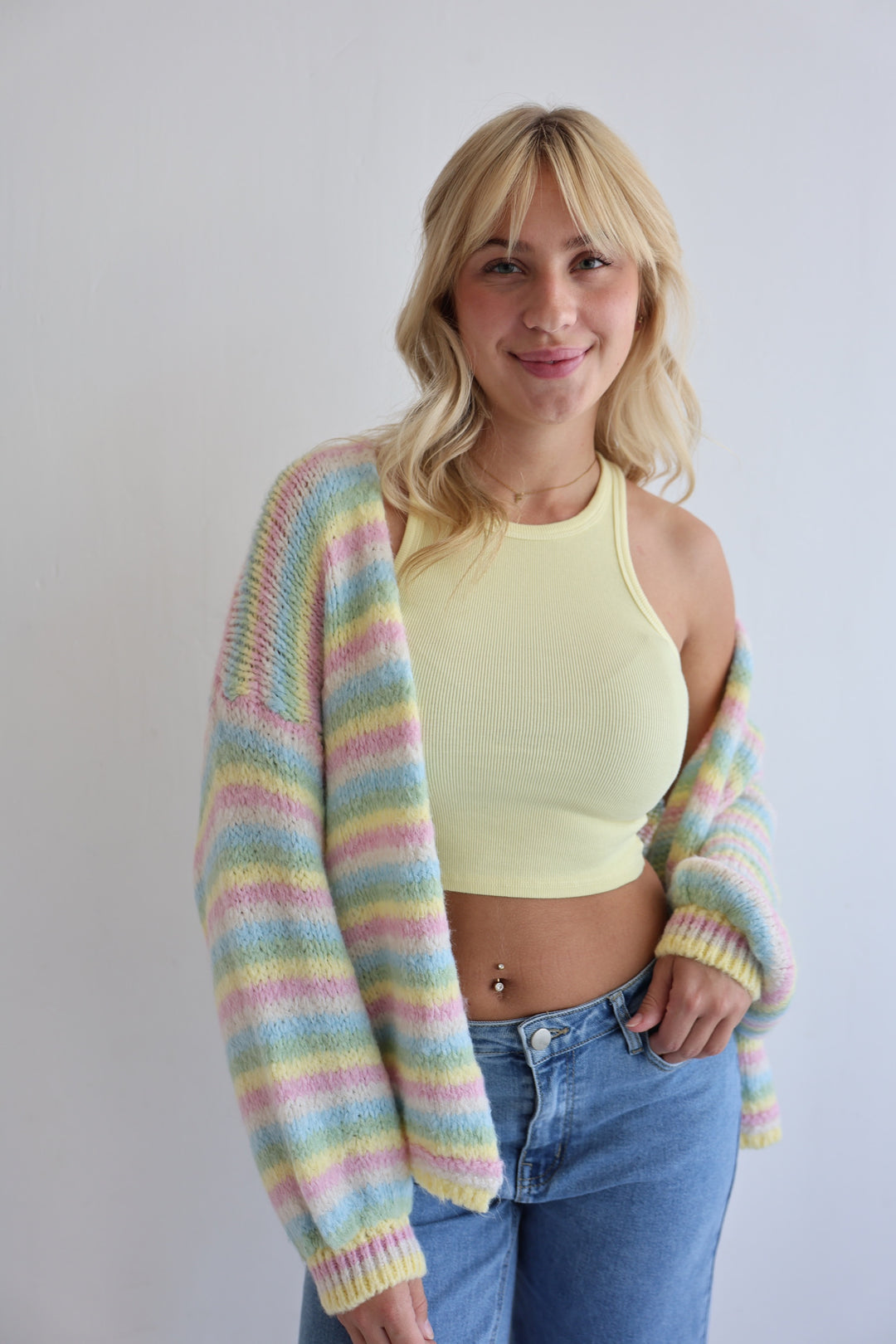 Gestreifter Oversize Cardigan Merle