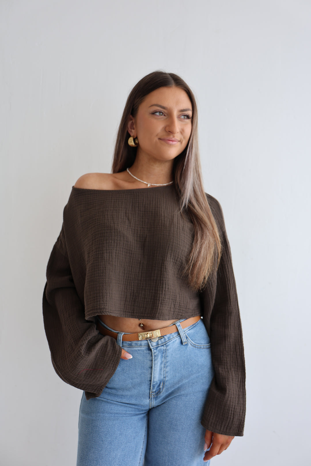 Off-Shoulder Musselinshirt Liz