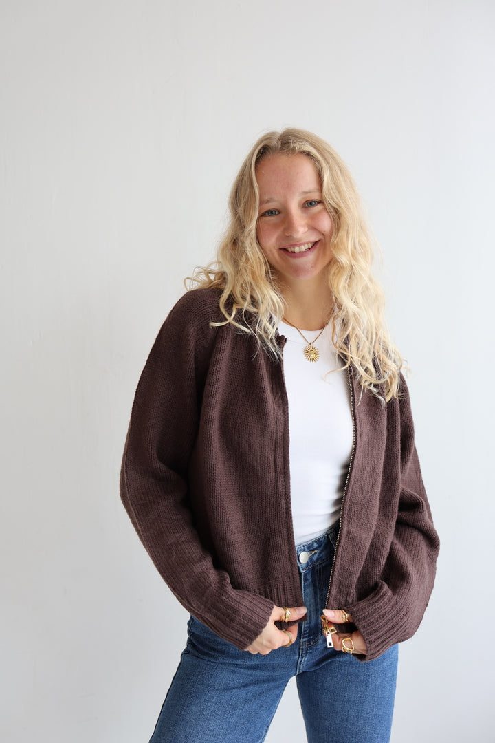 Golden Zip Cardigan