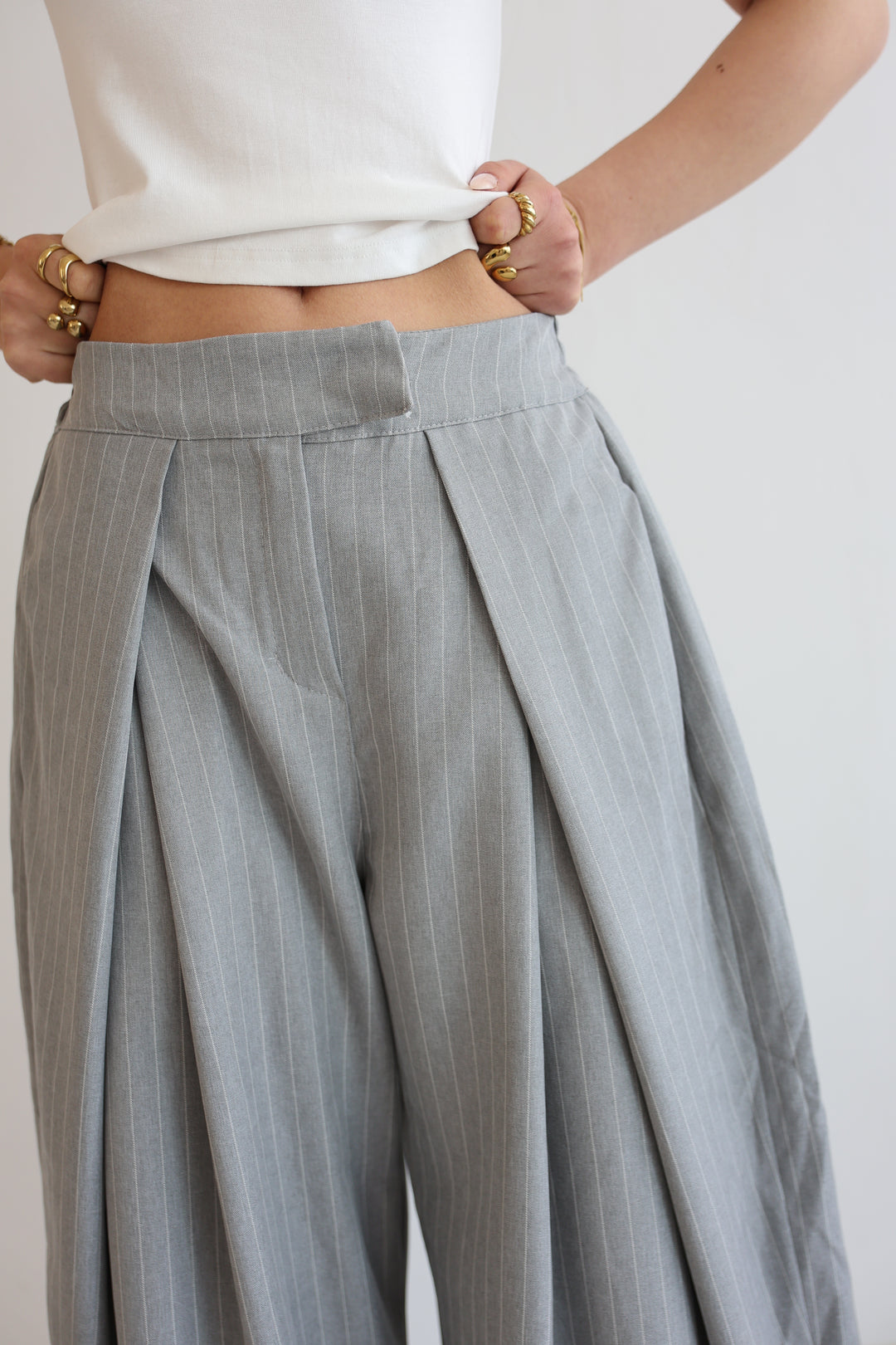 Tailored Wrap Pleat Bundfaltenhose