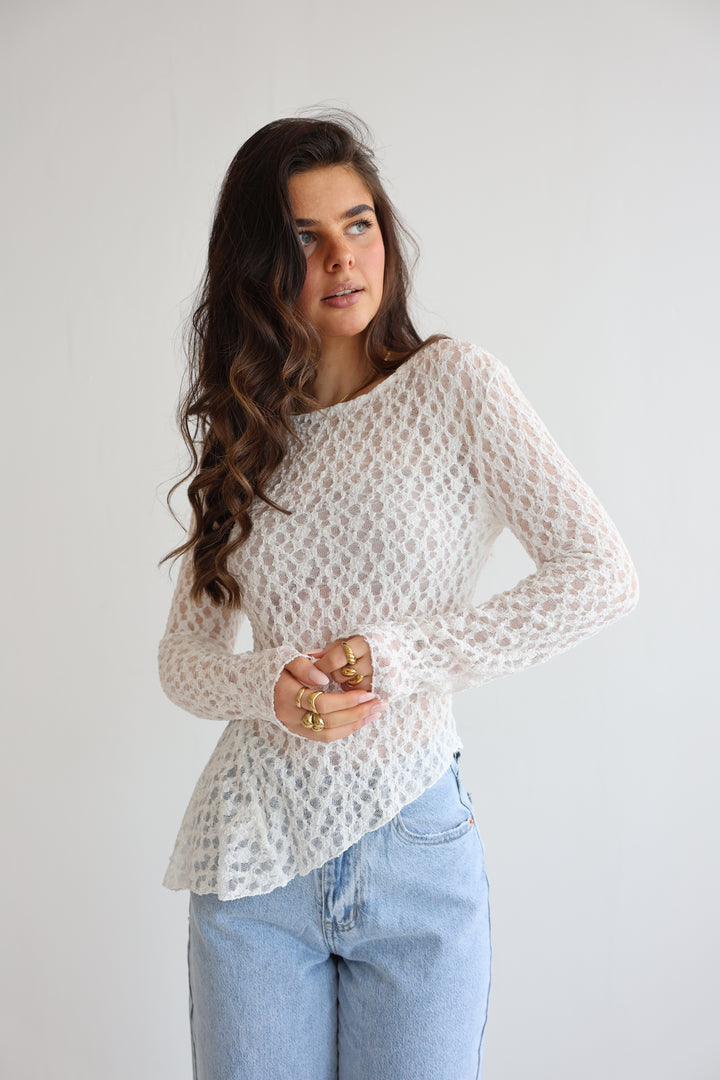 Asymmetric Mesh Longsleeve