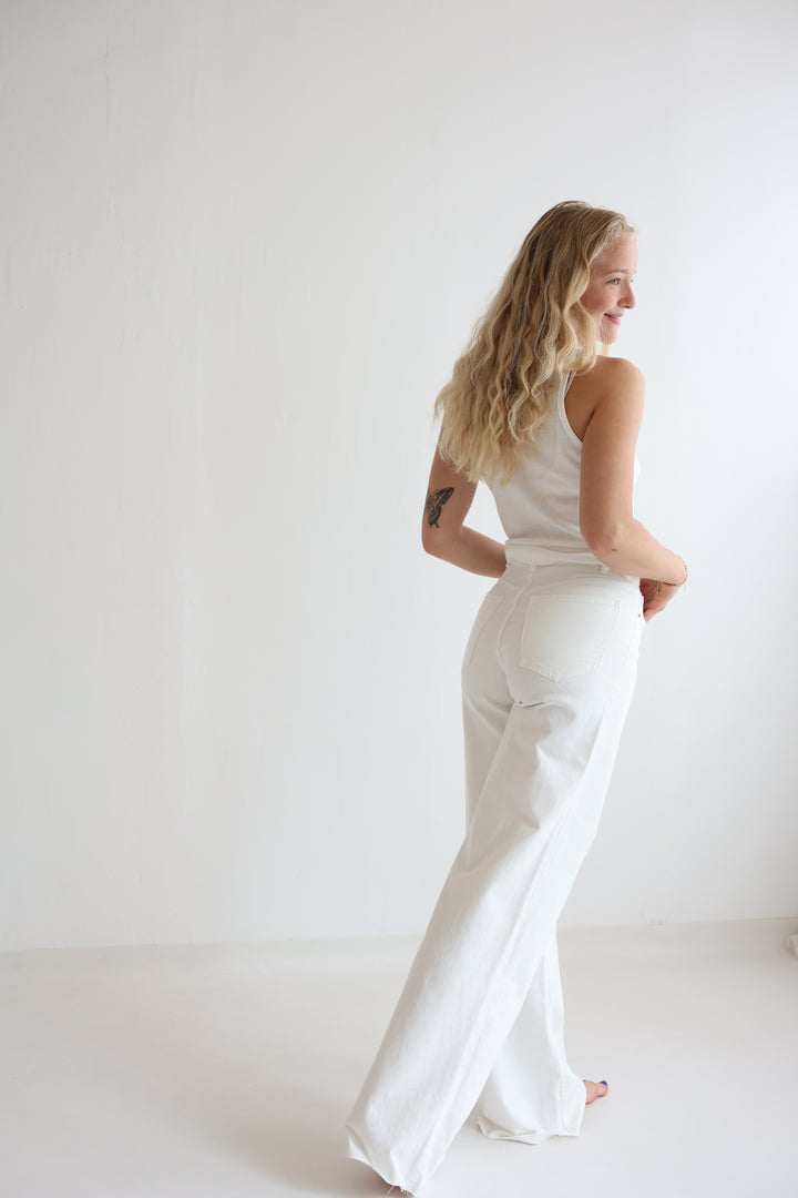 White Extra Long Jeans