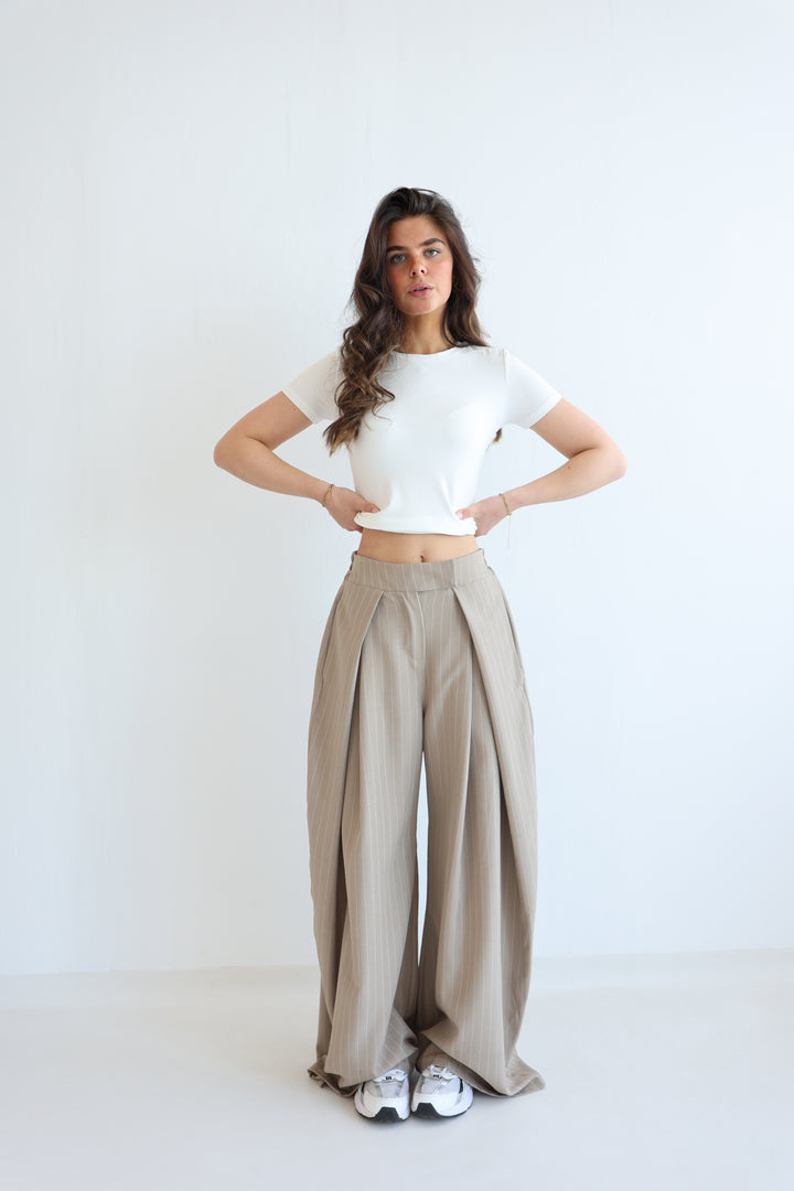 Tailored Wrap Pleat Bundfaltenhose