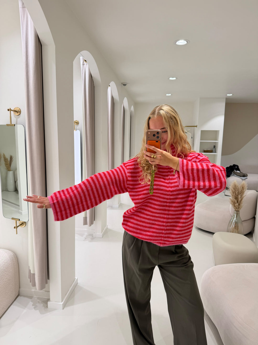 Striped Zip Cardigan