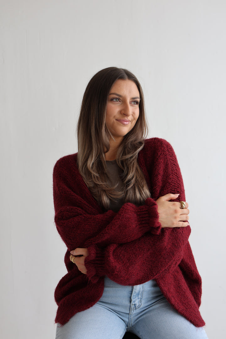 Offener Cardigan mit Rüschenärmeln Clara