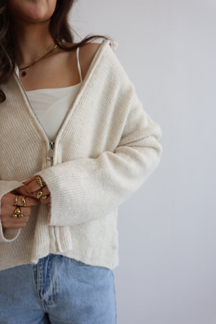 Casual Zipper Cardigan