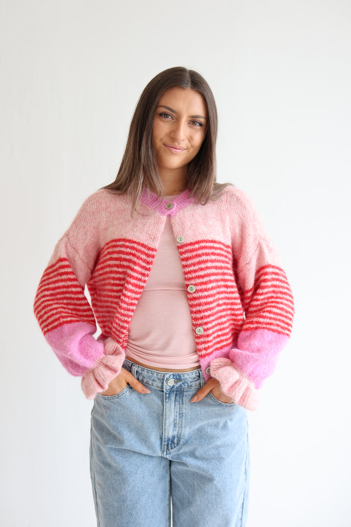 Candy Stripe Knit Cardigan