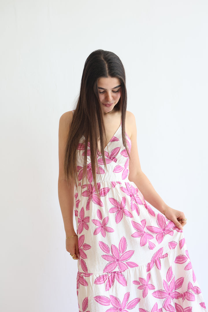 Pink Floral Maxi Dress