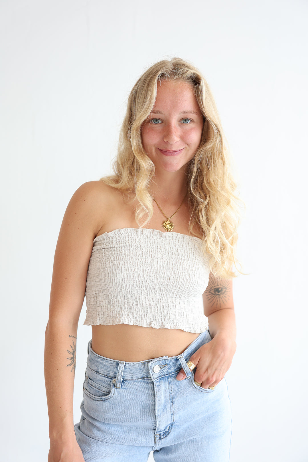 Short Croptop aus Musselin