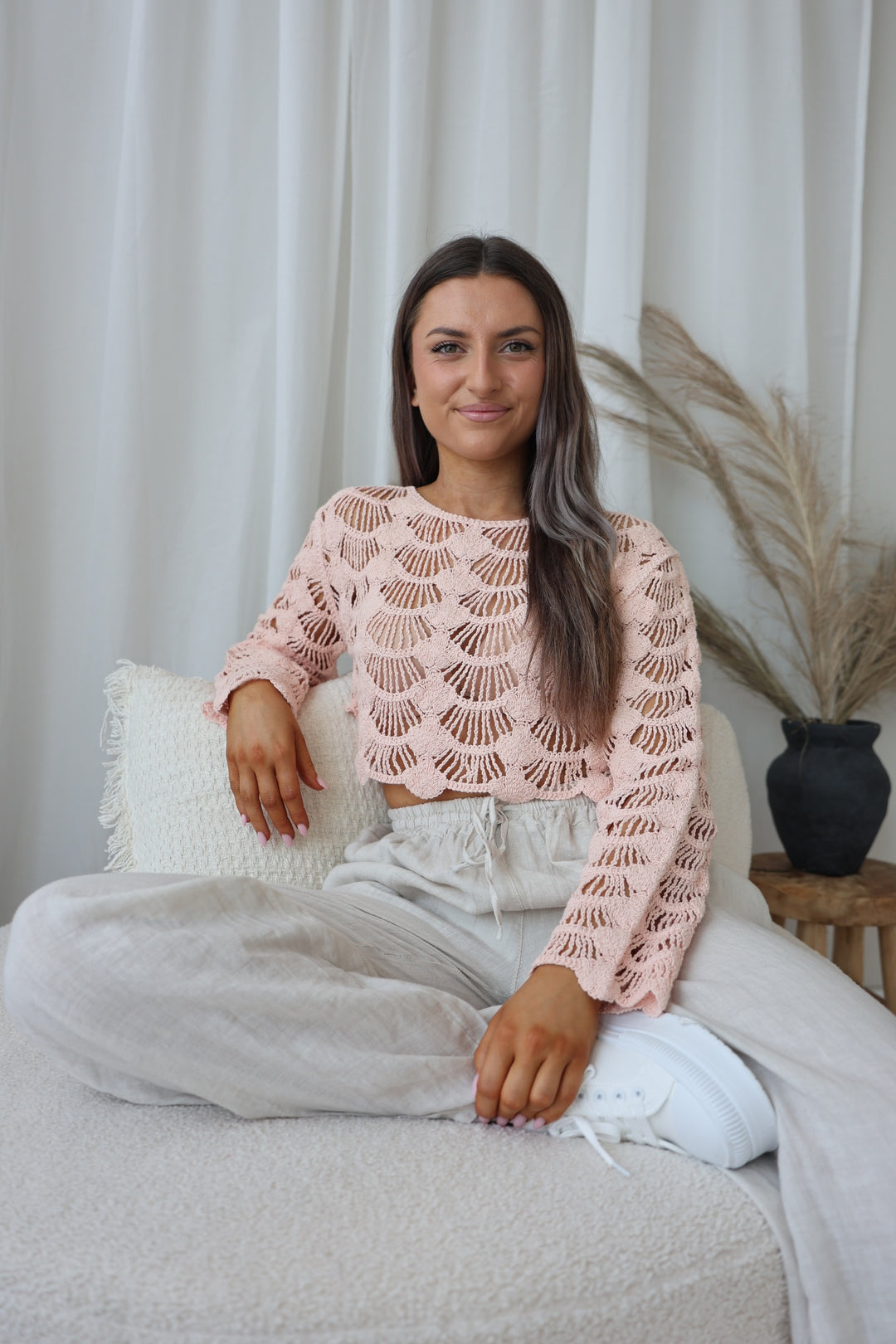 Leichter Cropped Pullover Shell Crochet