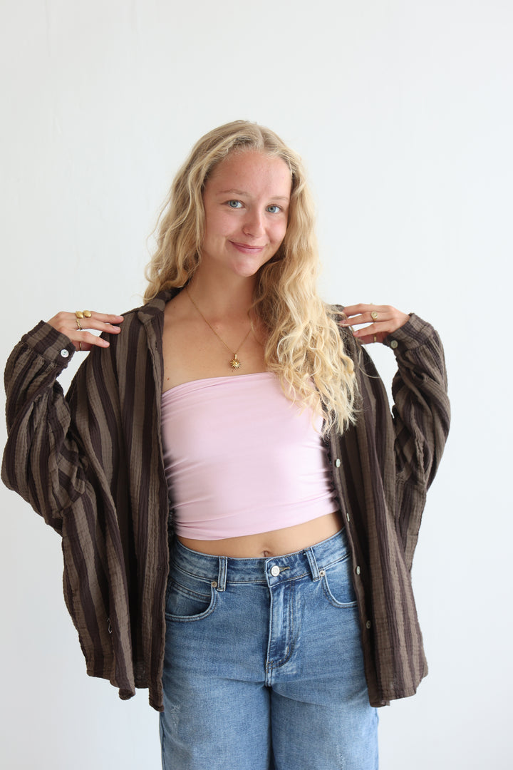 Musselinbluse Blockstripes