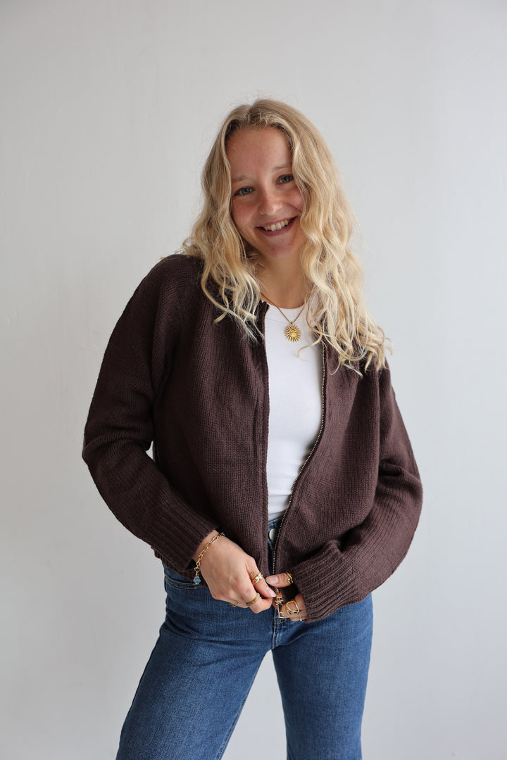 Golden Zip Cardigan