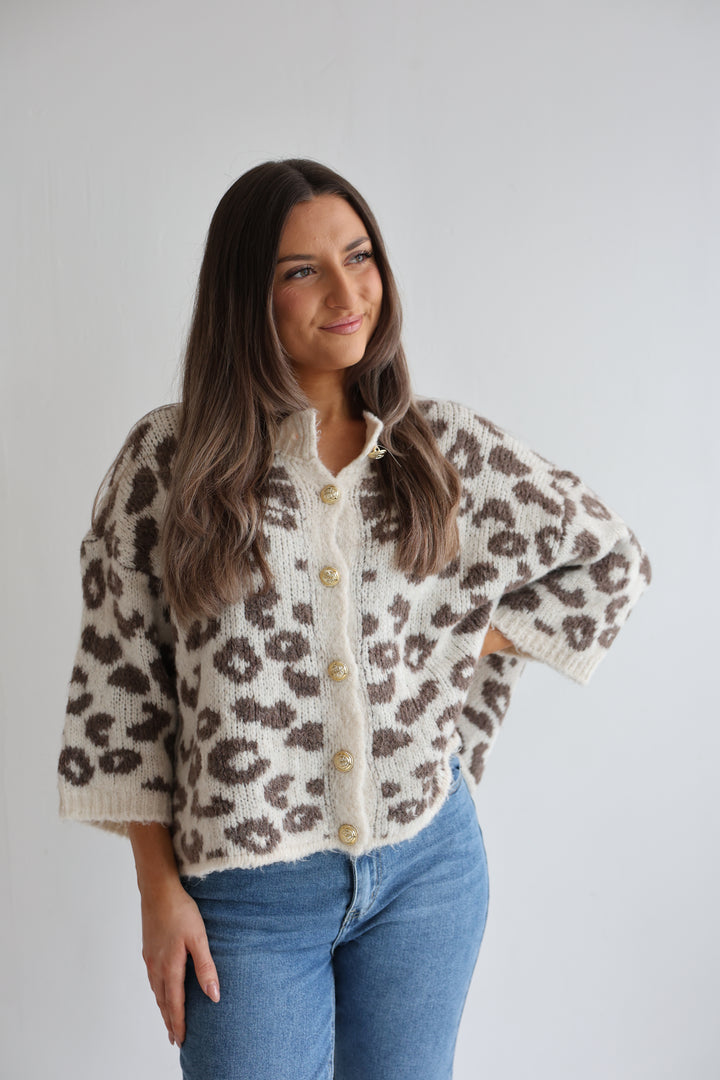 Leopard Glam Oversize Cardigan