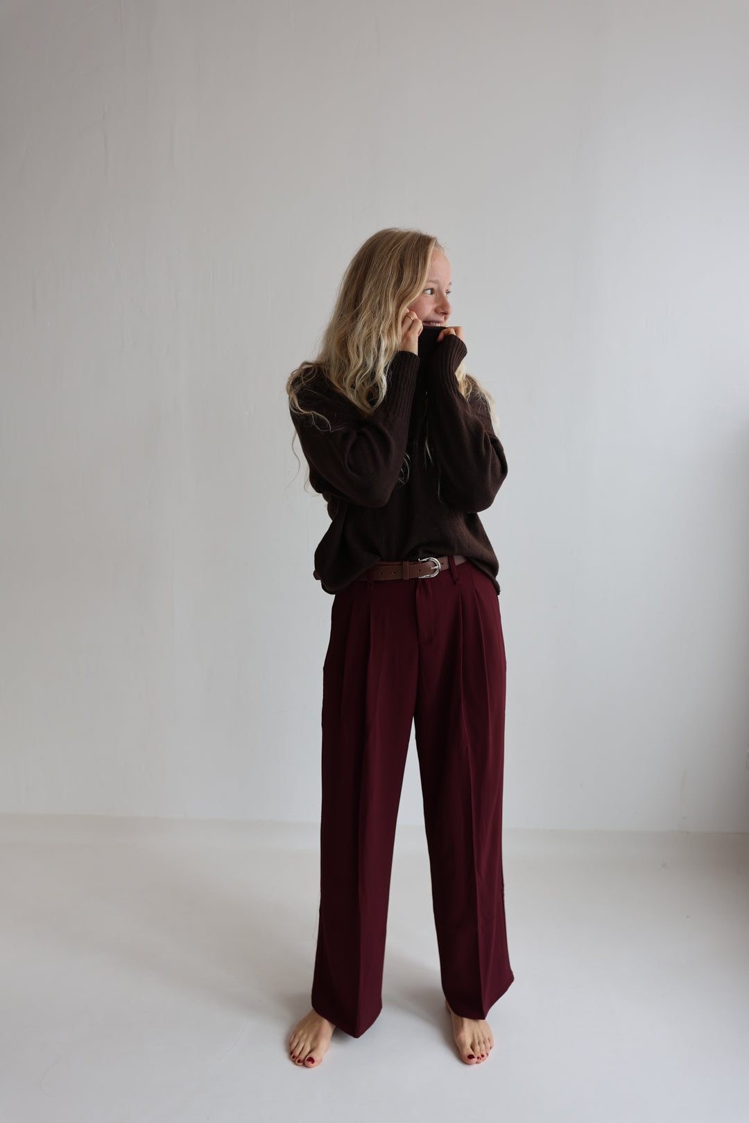 Bundfaltenhose mit Gürtel Anna