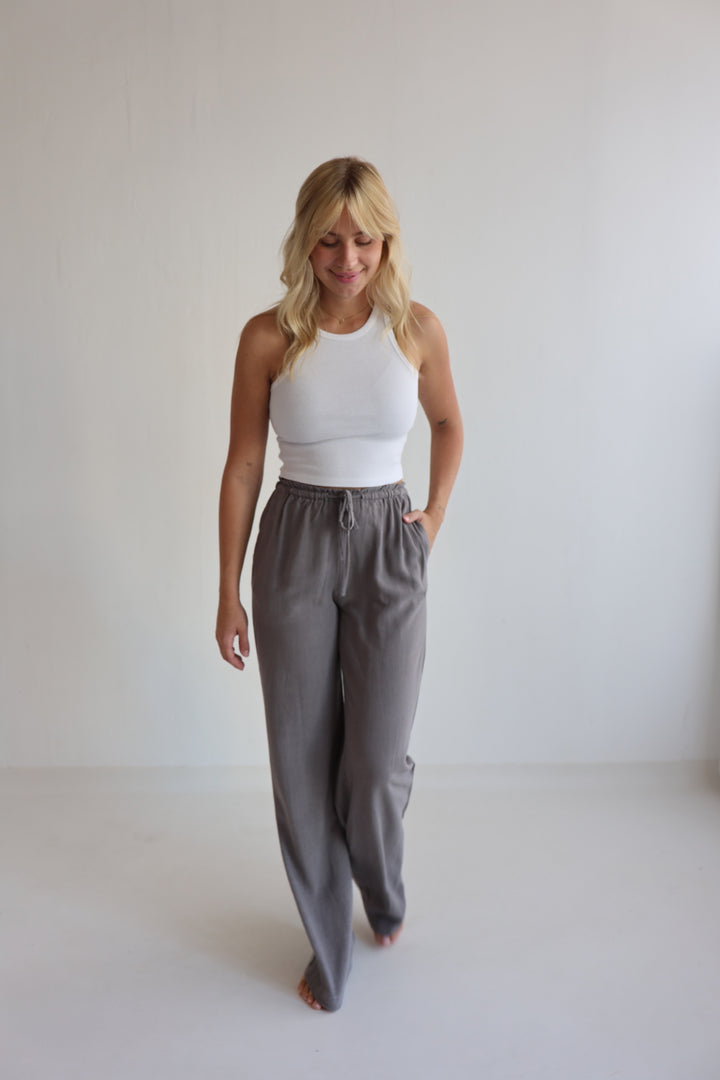 Extra Long Leinenhose mit Gummizug Chiara