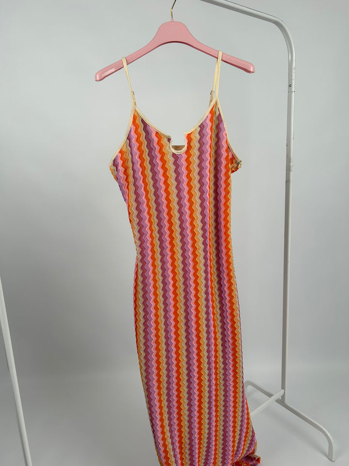 LANGES KLEID COLORFUL SUMMER ORANGE GR. L (B-WARE)
