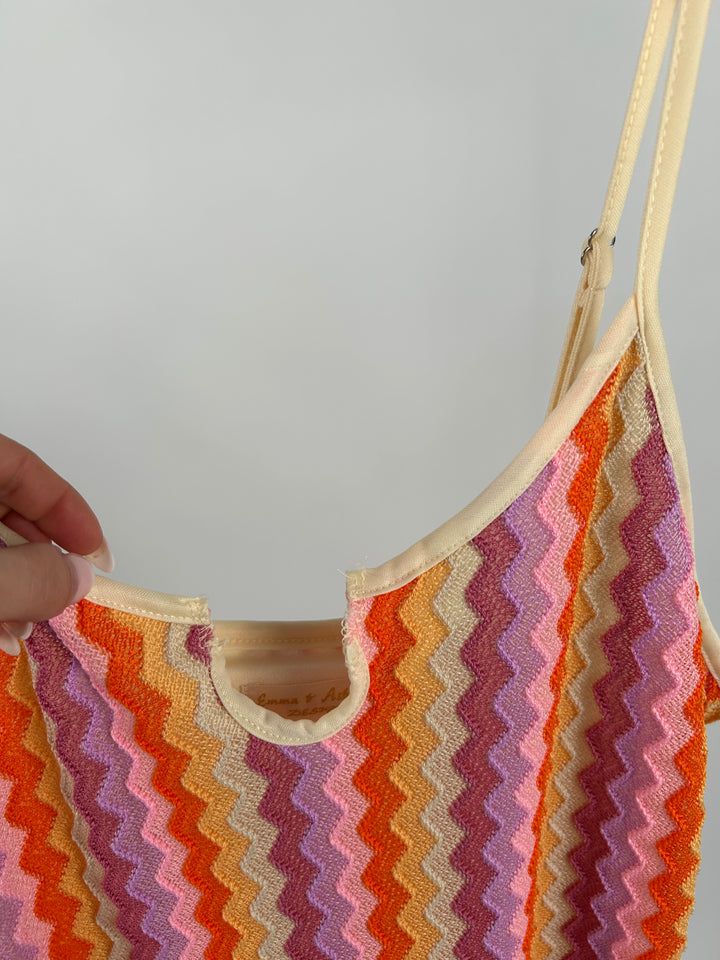 LANGES KLEID COLORFUL SUMMER ORANGE GR. L (B-WARE)