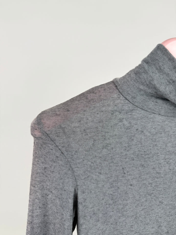 CASHMERE LONGSLEEVE mit KRAGEN LILIANA GRAU (B-WARE)