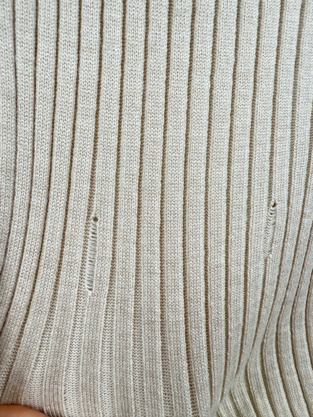 RIPPED TIE LONGSLEEVE CREME GR.M/L (B-WARE)