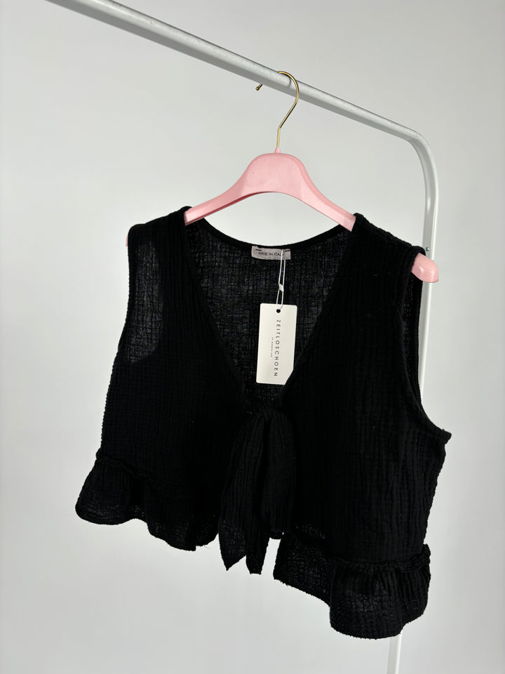 MUSSELINTOP MIT SCHLEIFE CARLOTTA SCHWARZ (B-WARE)