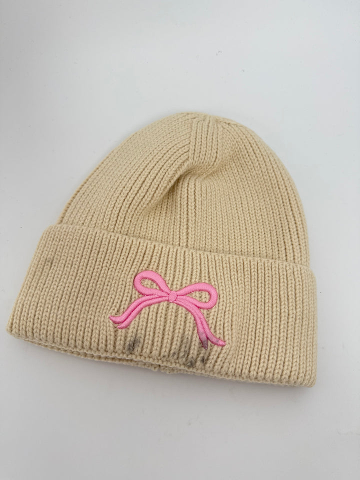 BEANIE LOVELY BOW CREME (B-WARE)