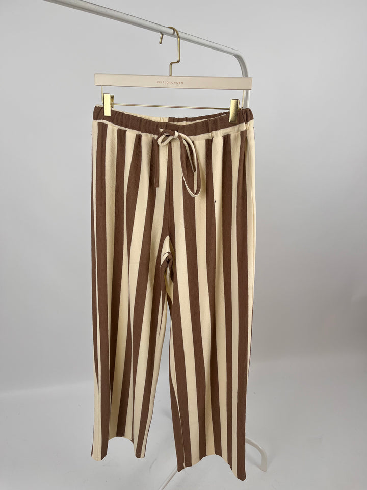 GESTREIFTE HOSE BLOCKSTRIPES BEIGE GR. M/L (B-WARE)