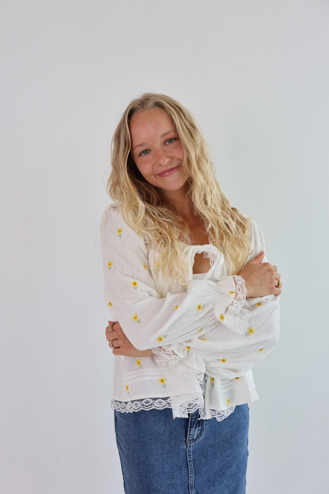 Musselin Cardigan Sunflowers