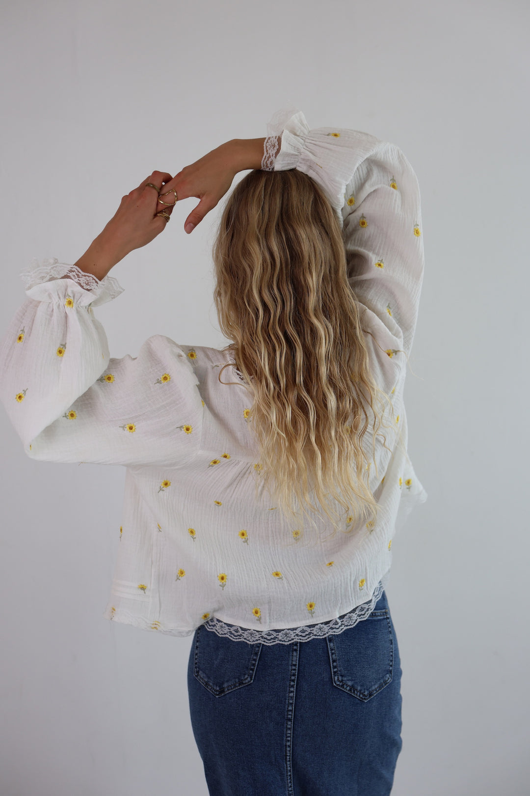 Musselin Cardigan Sunflowers