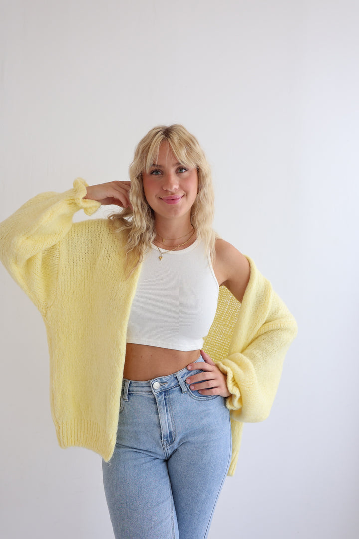 Offener Cardigan mit Rüschenärmeln Clara