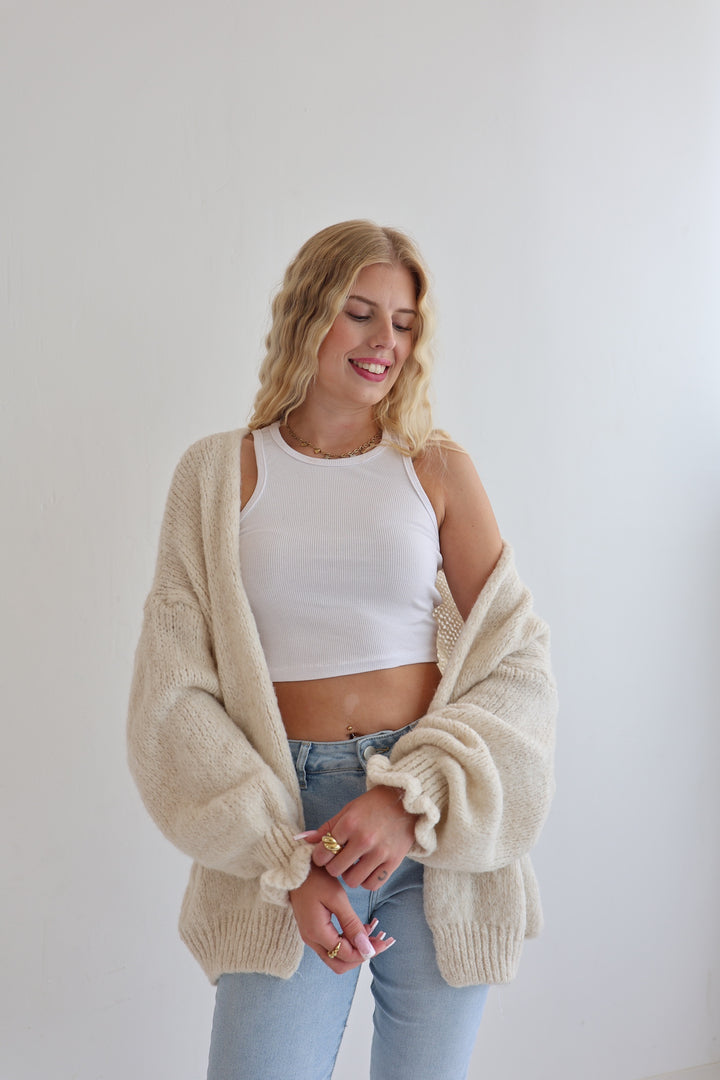 Offener Cardigan mit Rüschenärmeln Clara