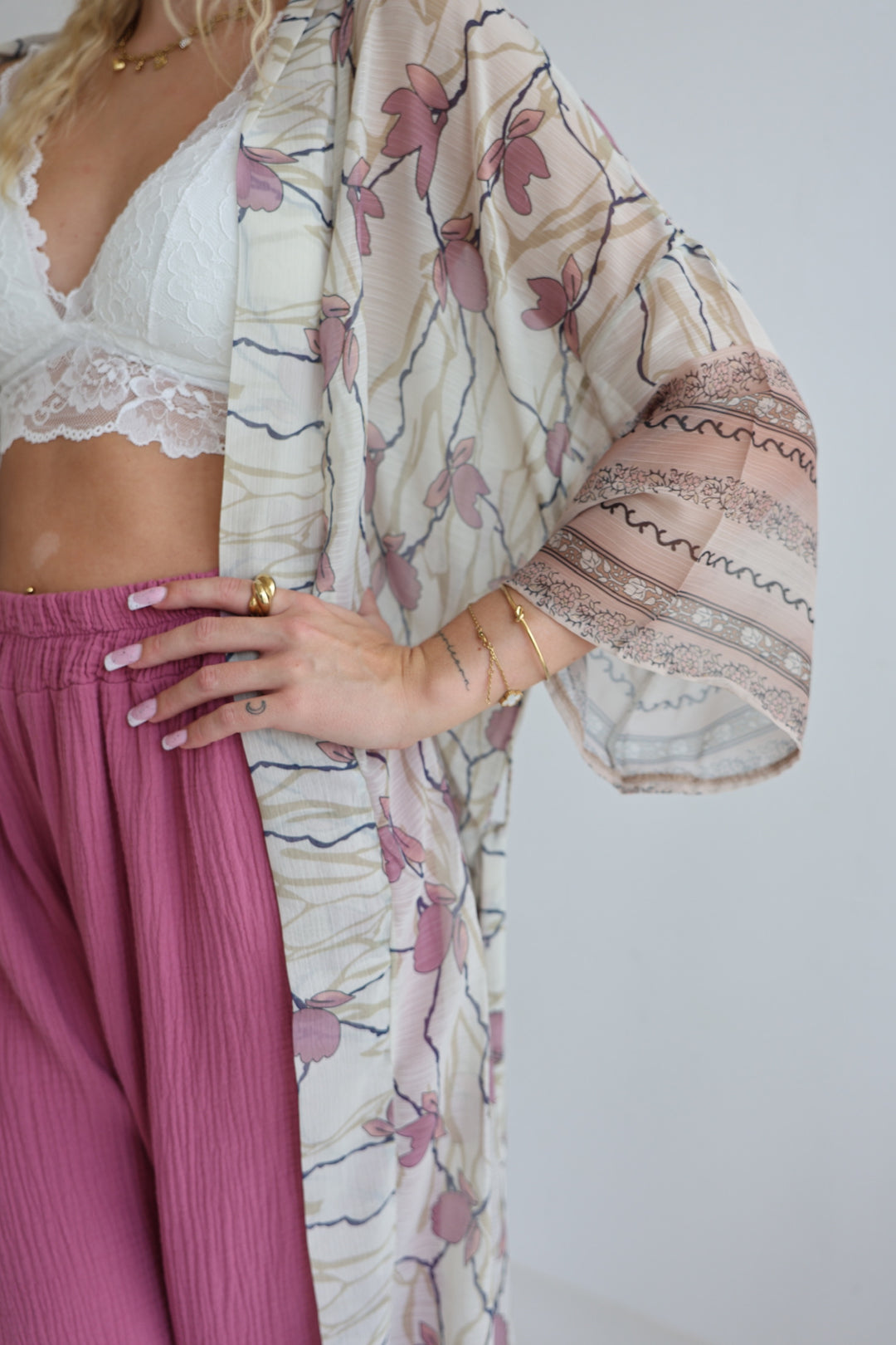 Kimono mit Floralprint Zakynthos
