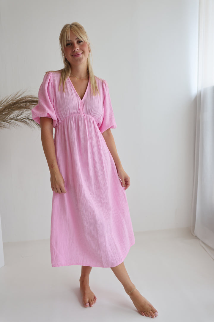 Langes Kleid aus Musselin Ava