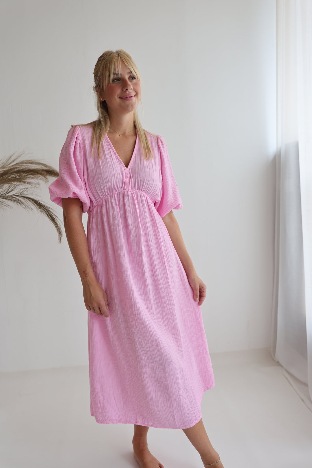 Langes Kleid aus Musselin Ava