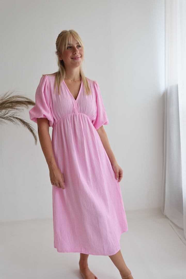 Langes Kleid aus Musselin Ava