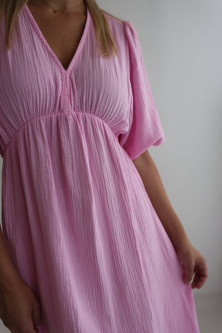 Langes Kleid aus Musselin Ava