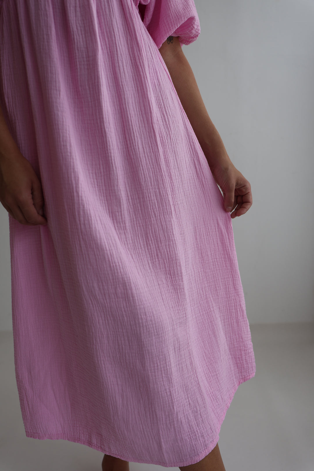 Langes Kleid aus Musselin Ava