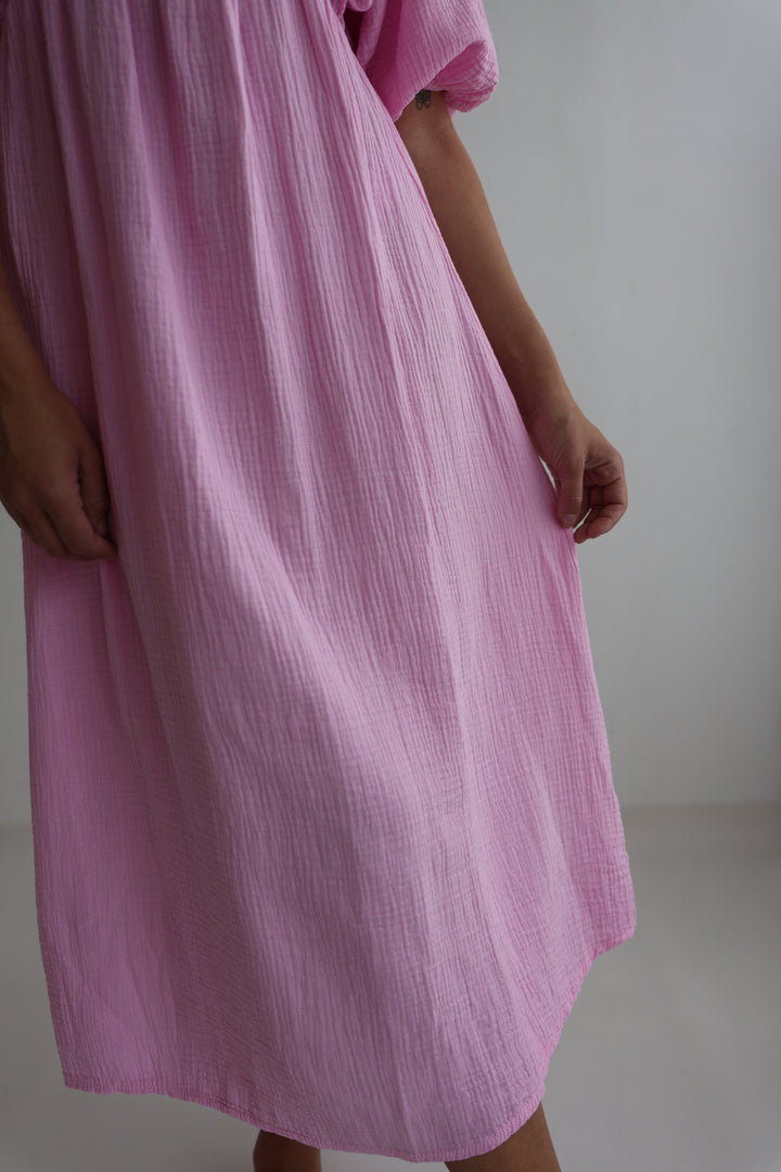 Langes Kleid aus Musselin Ava