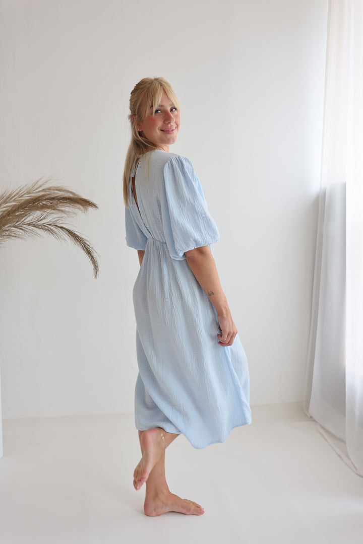 Langes Kleid aus Musselin Ava