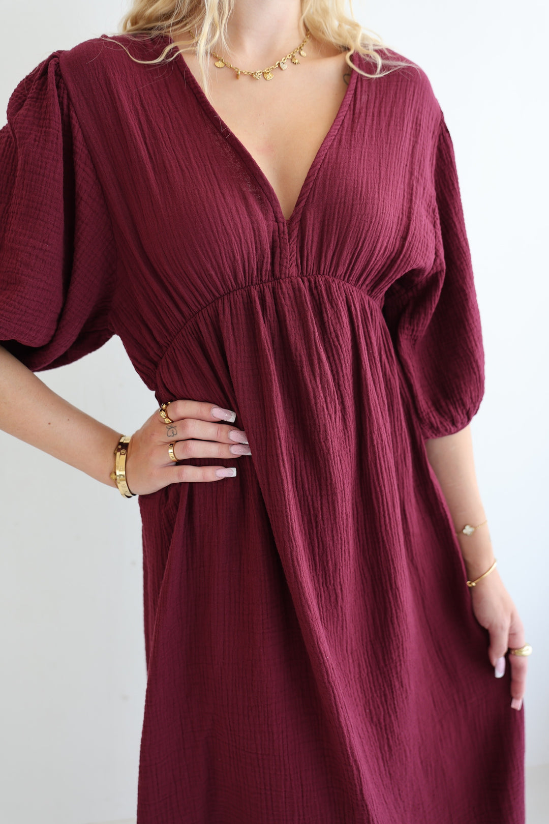 Langes Kleid aus Musselin Ava