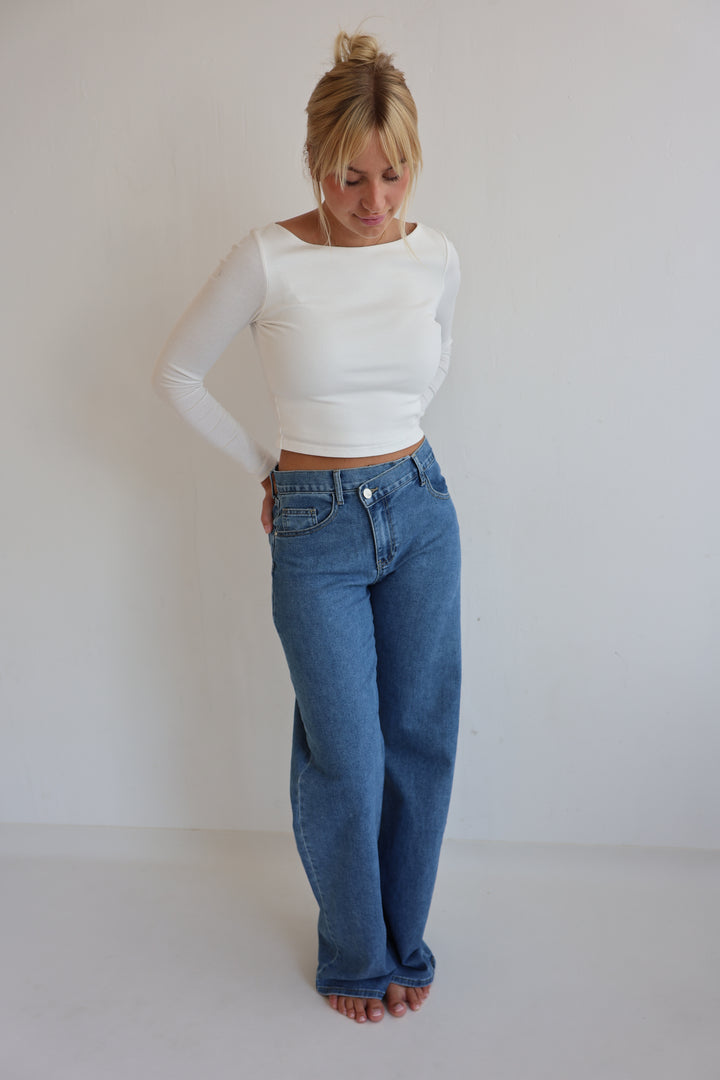 Extra Long Jeans mit Asymmetrischem Bund Viki