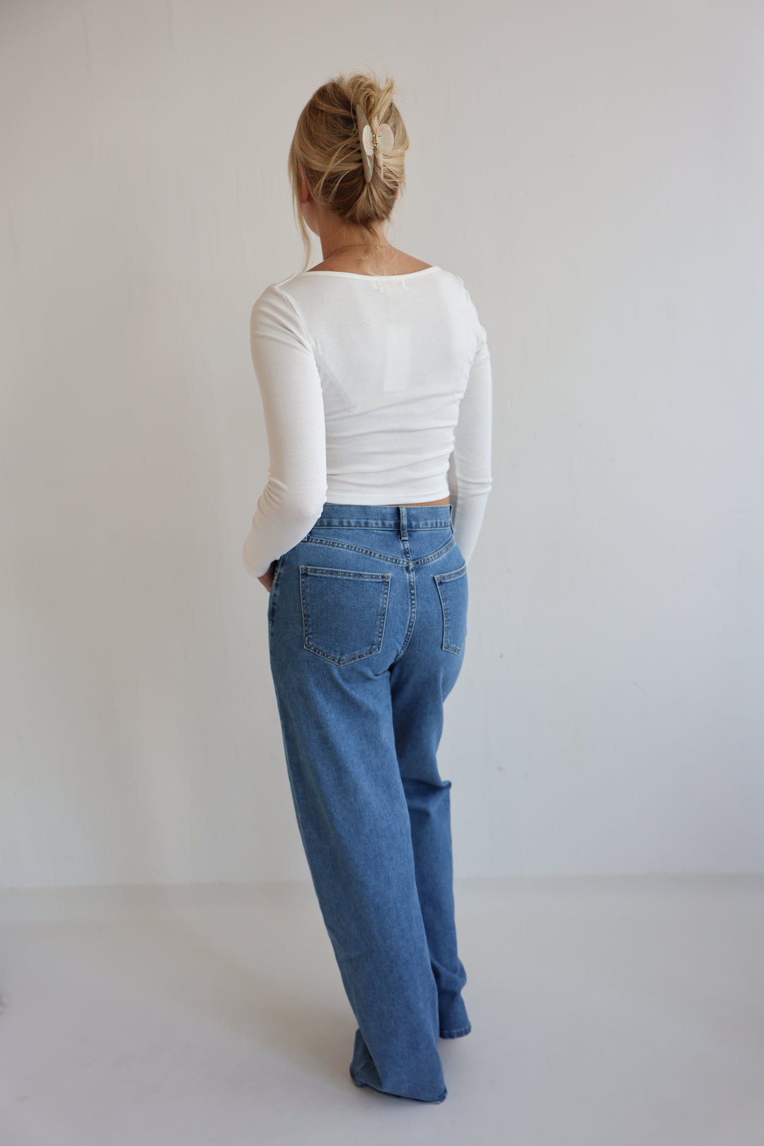 Extra Long Jeans mit Asymmetrischem Bund Viki