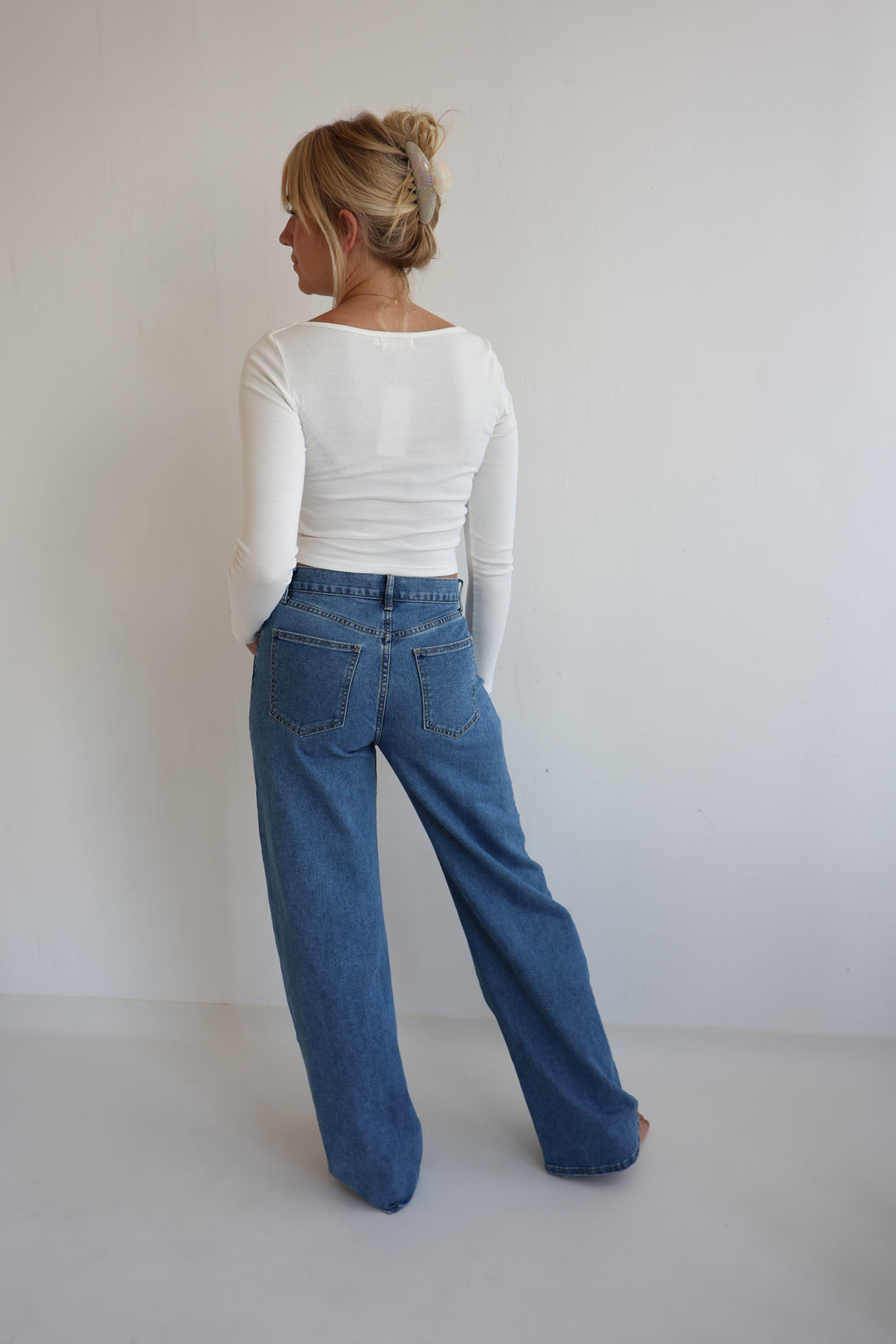 Extra Long Jeans mit Asymmetrischem Bund Viki