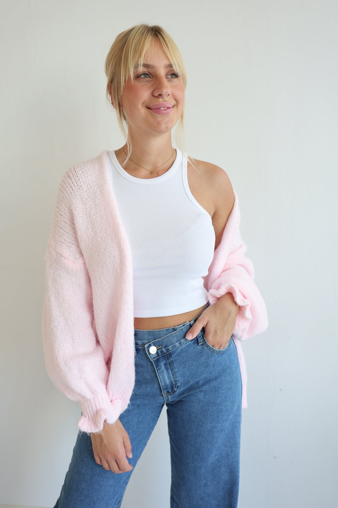 Offener Cardigan mit Rüschenärmeln Clara