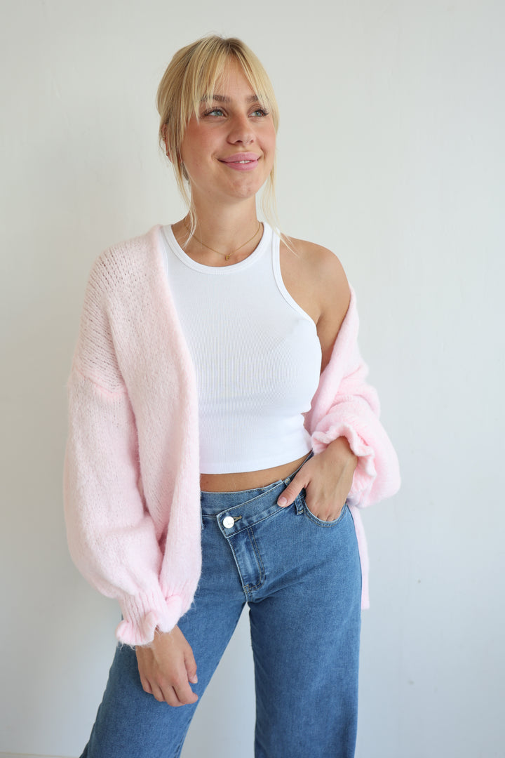 Offener Cardigan mit Rüschenärmeln Clara