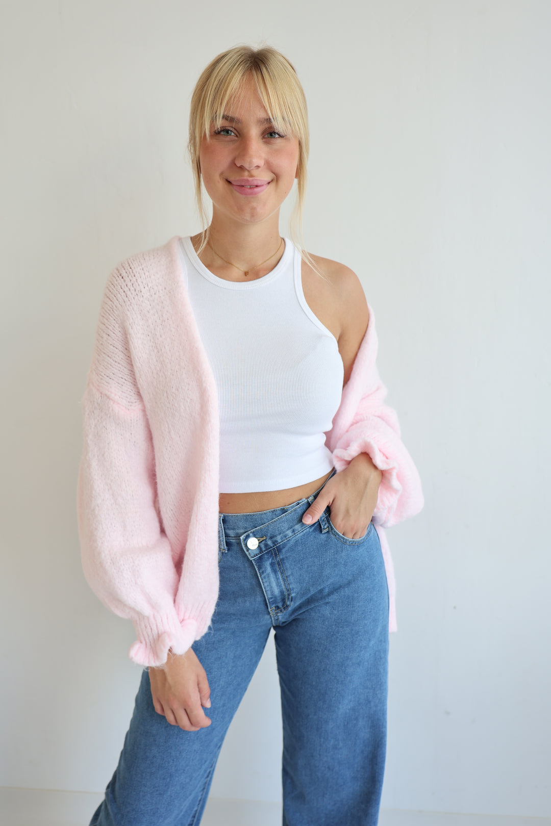 Offener Cardigan mit Rüschenärmeln Clara