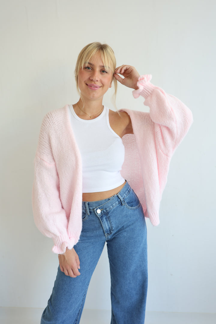 Offener Cardigan mit Rüschenärmeln Clara