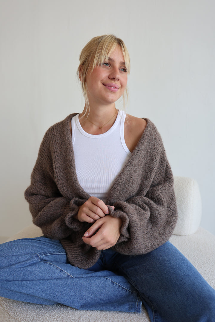 Offener Cardigan mit Rüschenärmeln Clara